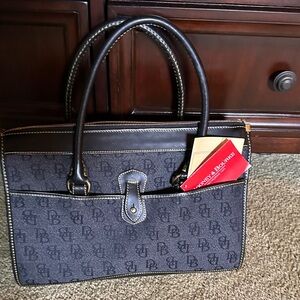 Dooney & Bourke Navy and Brown Men's Briefcase